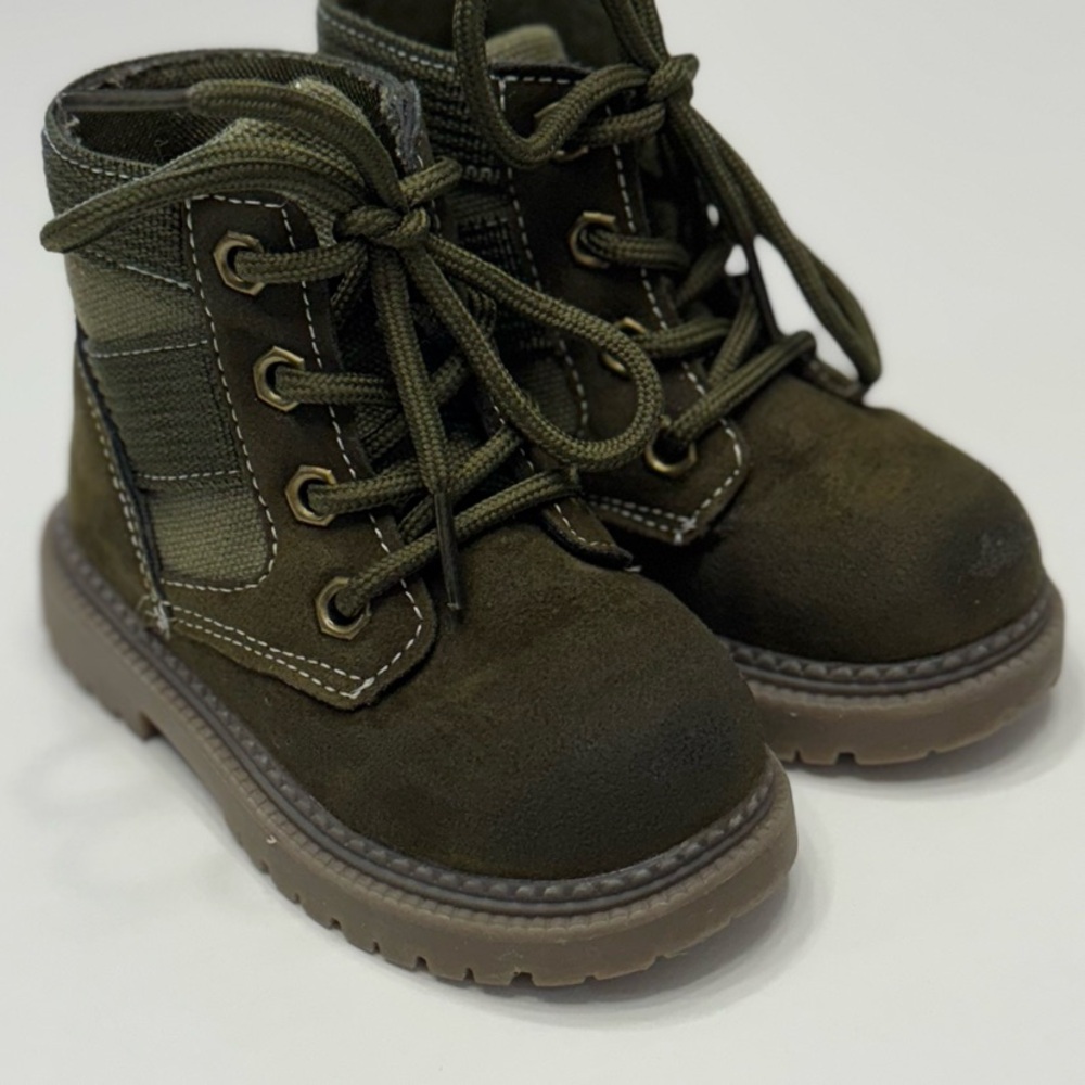 Kids Olive Green Boots